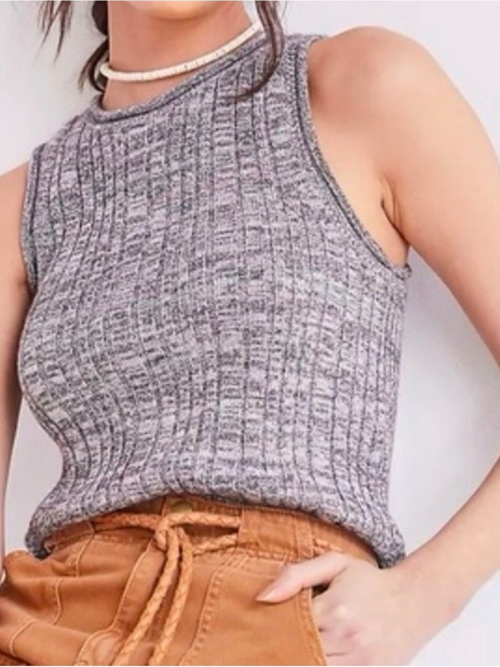 Anthropologie Pilcro High Neck Ribbed Sweater Tank